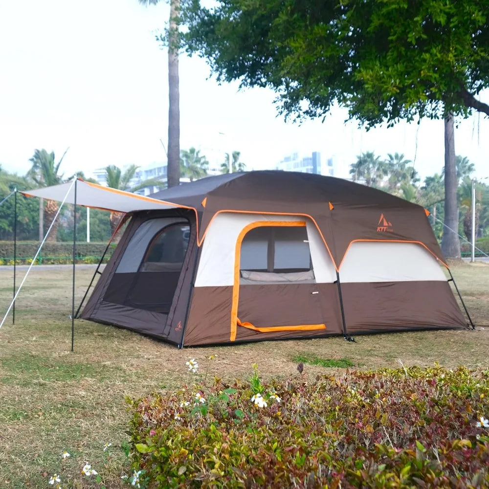 Extra Large Tent 10-12-14 Person(A),Family Cabin Tents,2 Rooms,3 Doors and 3 Windows with Mesh