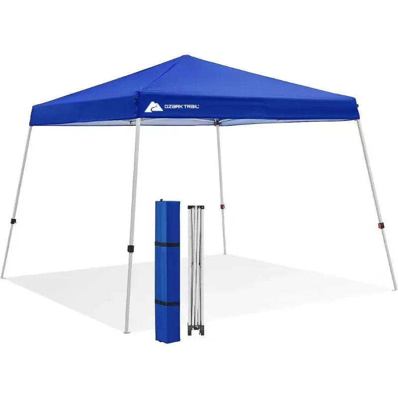 Ozark Trail 10' x 10' Instant Slant Leg Pop-up Canopy Outdoor Shading Shelter, Blue