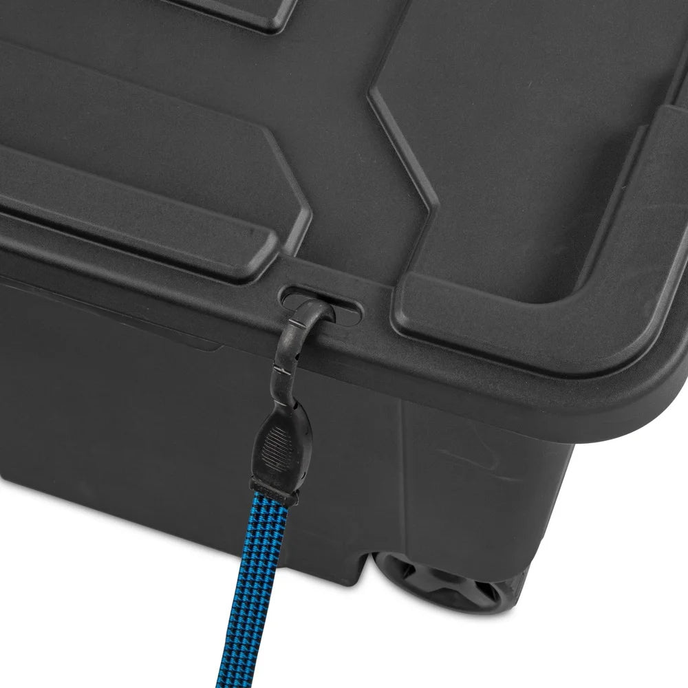 Extra Large 40 Gallon Wheeled Storage Bin Durable Plastic Container with Drip Resistant Lid