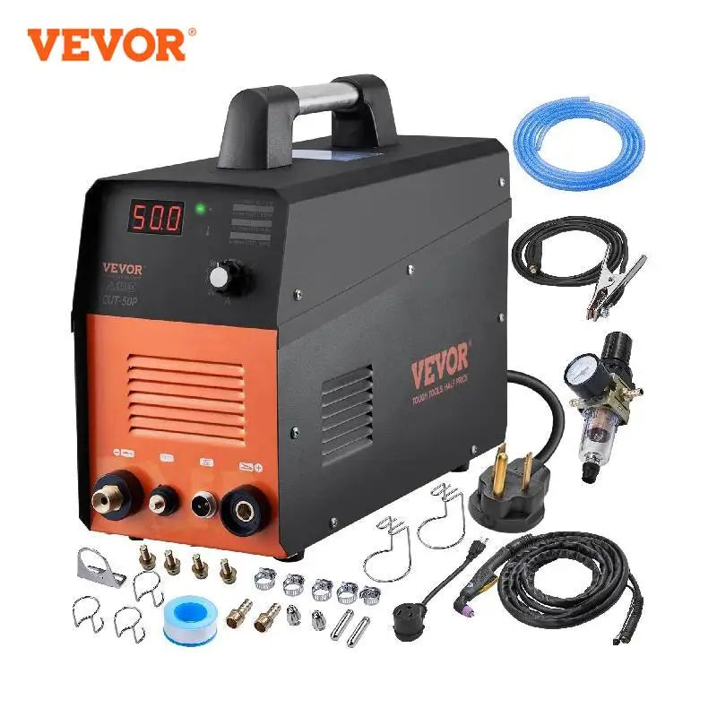 VEVOR Plasma Cutter 50Amp Non-Touch Pilot Arc Air Cutting Machine 110V/220V Dual Voltage AC IGBT