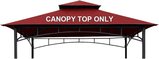 Grill BBQ Gazebo Double Tiered Replacement Canopy Burgundy waterproof