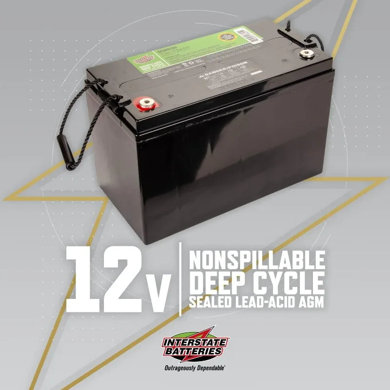 12V 110 AH SLA/AGM Deep Cycle Battery for Solar, Wind & RV Applications - Insert Terminals (DCM0100)