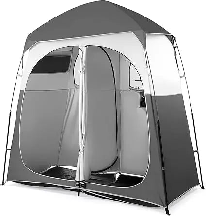 Vingli 2-Room Shower Tent: 7.5ft Pop-Up Shelter with Carry Bag, Ideal for Portable Toilets