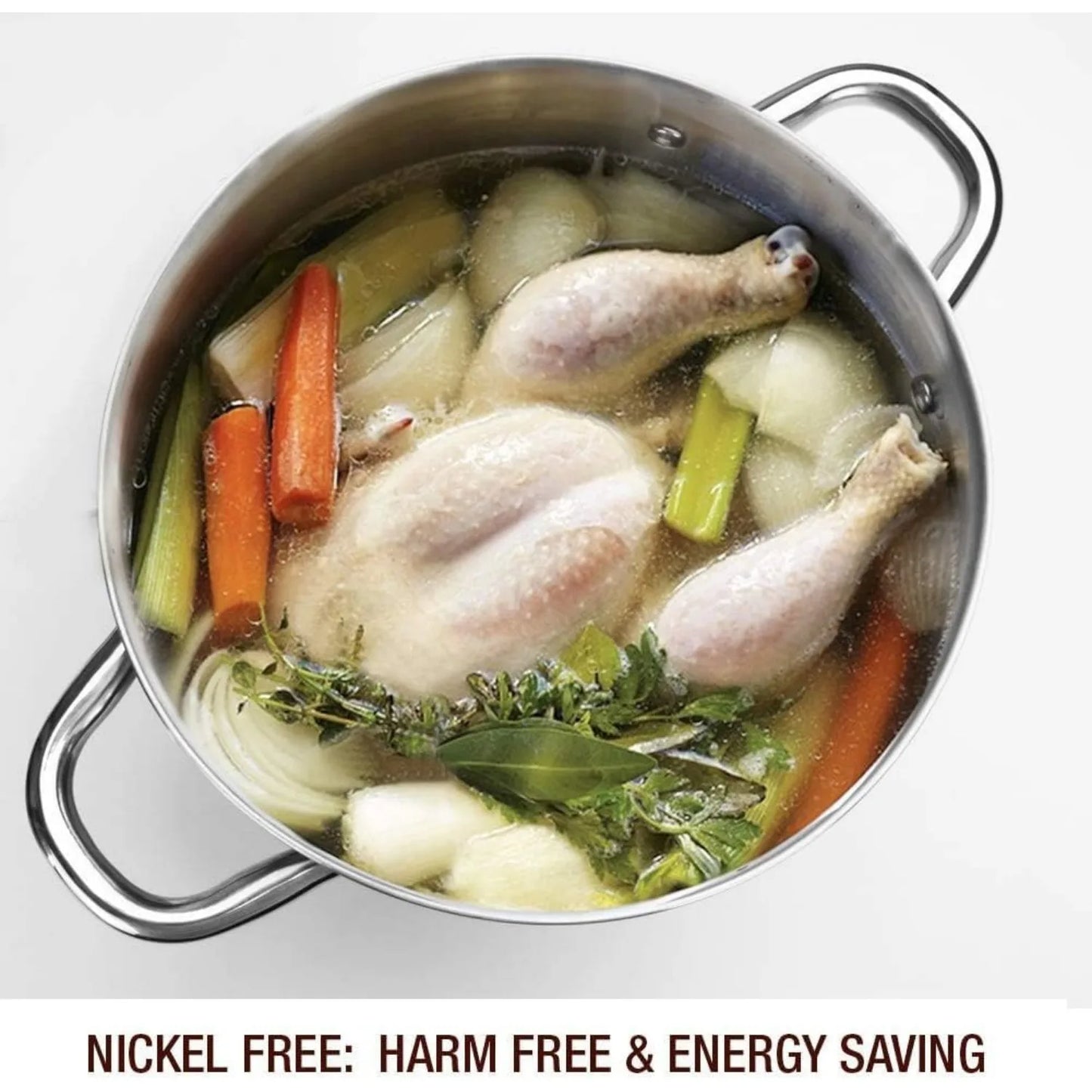 8-quart nickel free stainless steel lid - mirror polished - healthy cookware 8-quart - induction