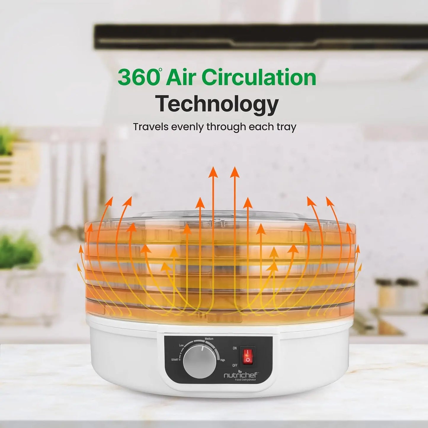 NUTRICHEF  Food Dehydrator, Meats, Mushrooms, Fruits & Vegetables | Great For At Home Use