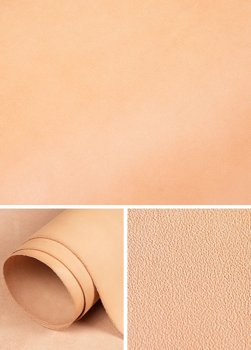 WUTA Full Grain Drum Dyed Vegetable Tanned Cowhide Skin Pre-cut Vachetta Leather Genuine Leather