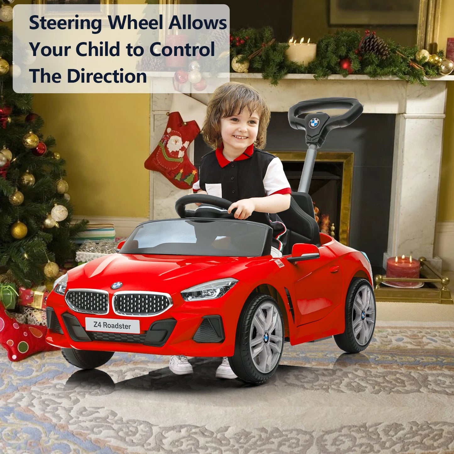 3-in-1 Kids' Push Car with Handle , Ride-Ons Toy Push Car for Toddlers 1-5