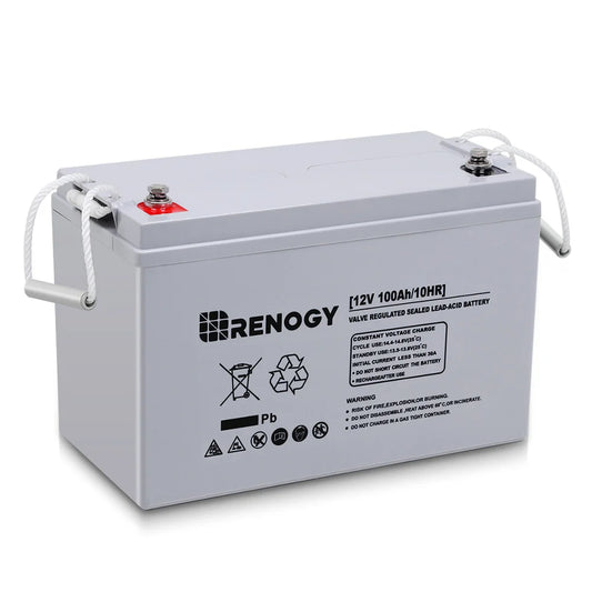 Renogy 12 Volt 100Ah Deep Cycle AGM Battery, 3% Self-Discharge Rate, 1100A Max Discharge Current,