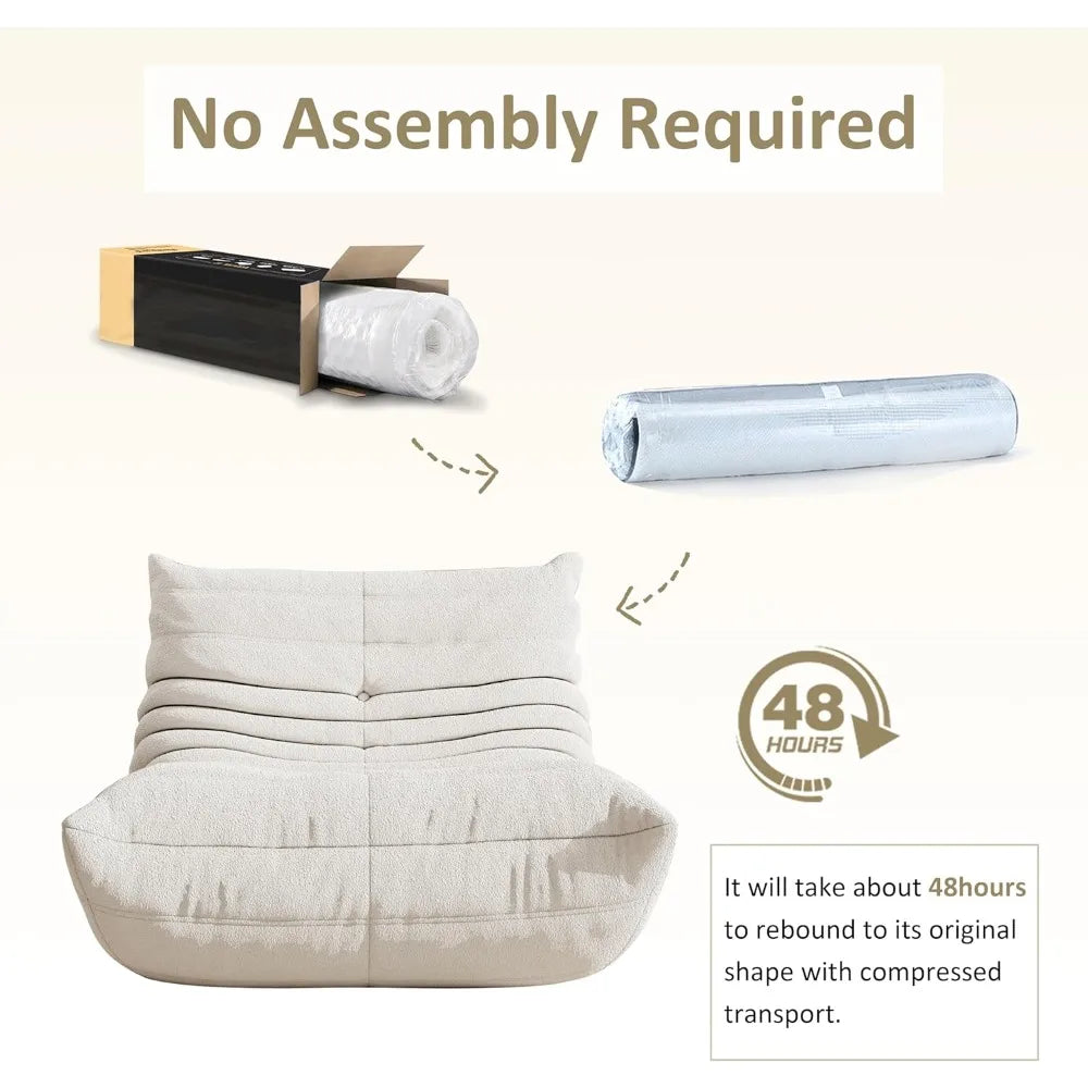 "Large Memory Foam Bean Bag Chair for Adult Living Rooms and Cozy Fireside Seating"