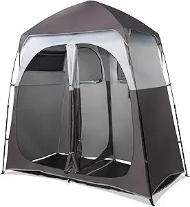 Vingli 2-Room Shower Tent: 7.5ft Pop-Up Shelter with Carry Bag, Ideal for Portable Toilets