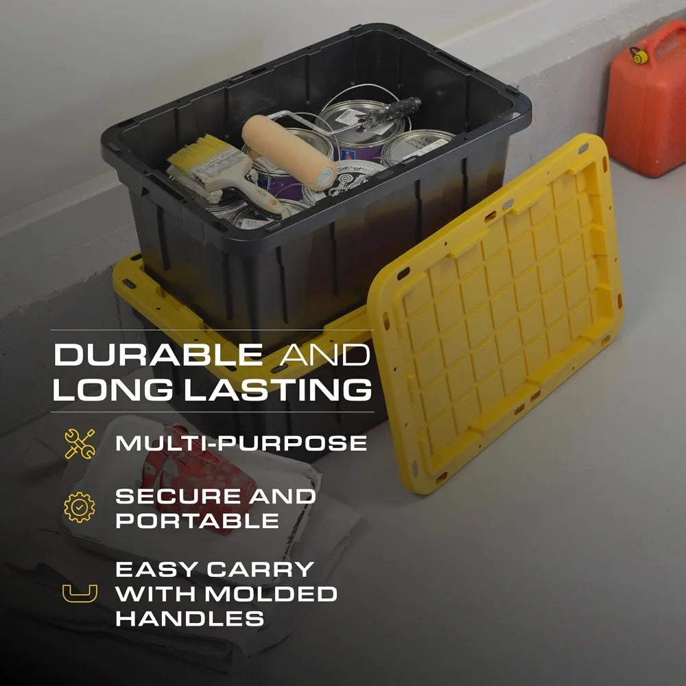 Heavy-Duty 17 Gallon Storage Container with Snap-Tight Lid, Weather-Resistant, 12.5H x 18W x 26.9D