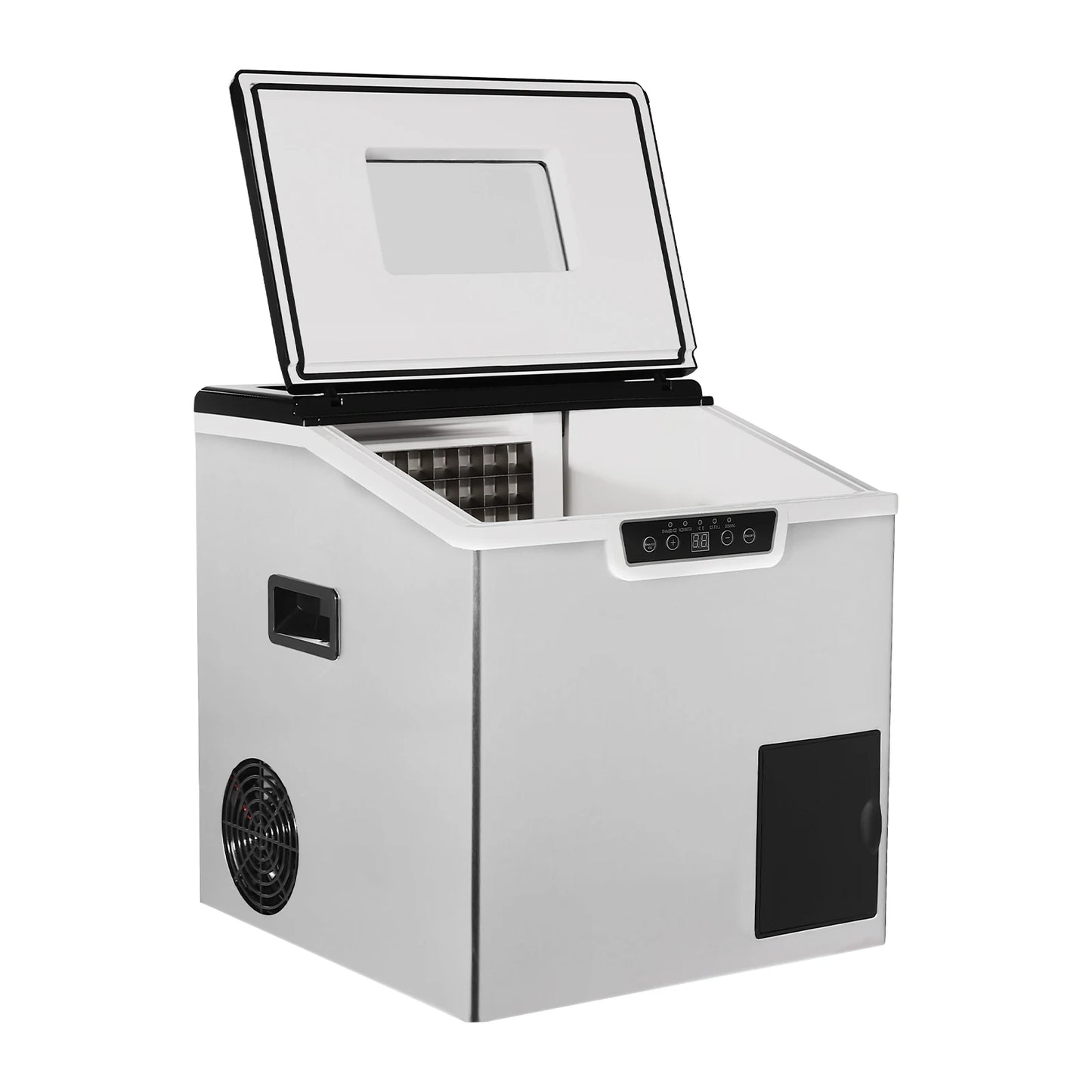 2-in-1 Ice Maker Crushed and Cube with Auto-Clean 12-22min 32 Cubes 150-180W Full Alarm LCD