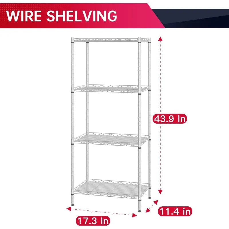 Storage Shelves 2100Lbs Capacity, 6-Shelf on Casters 48" L×18" W×72" H Commercial Wire Shelving Unit