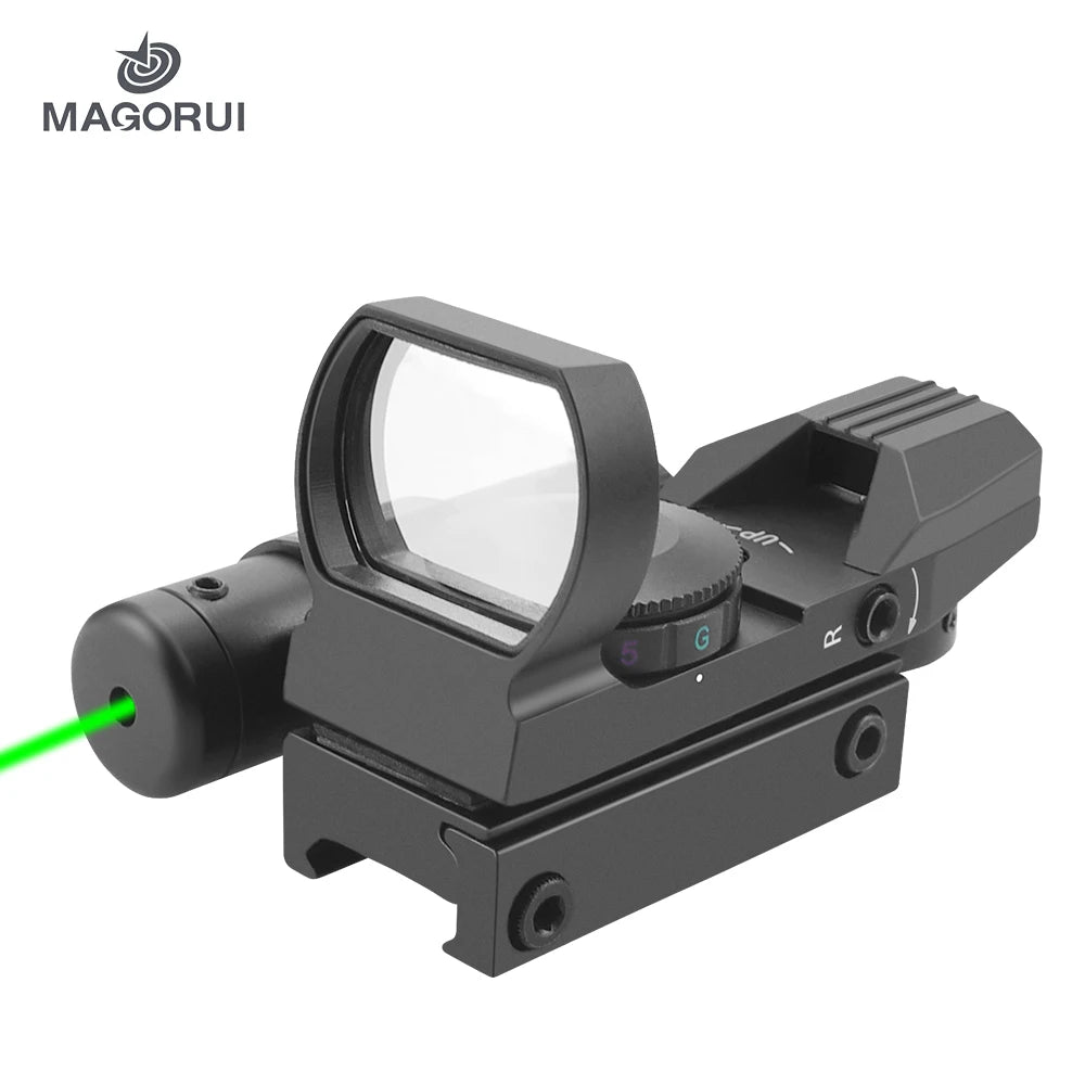 Magorui Green Red Dot Reflex Laser Sight Scope 4 Styles Display Holographic Illuminated 20mm