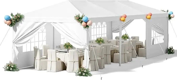 10' × 30' Party Tent Outdoor Tent for Party Rainproof Wedding Tent Event Booth for up to 40 People