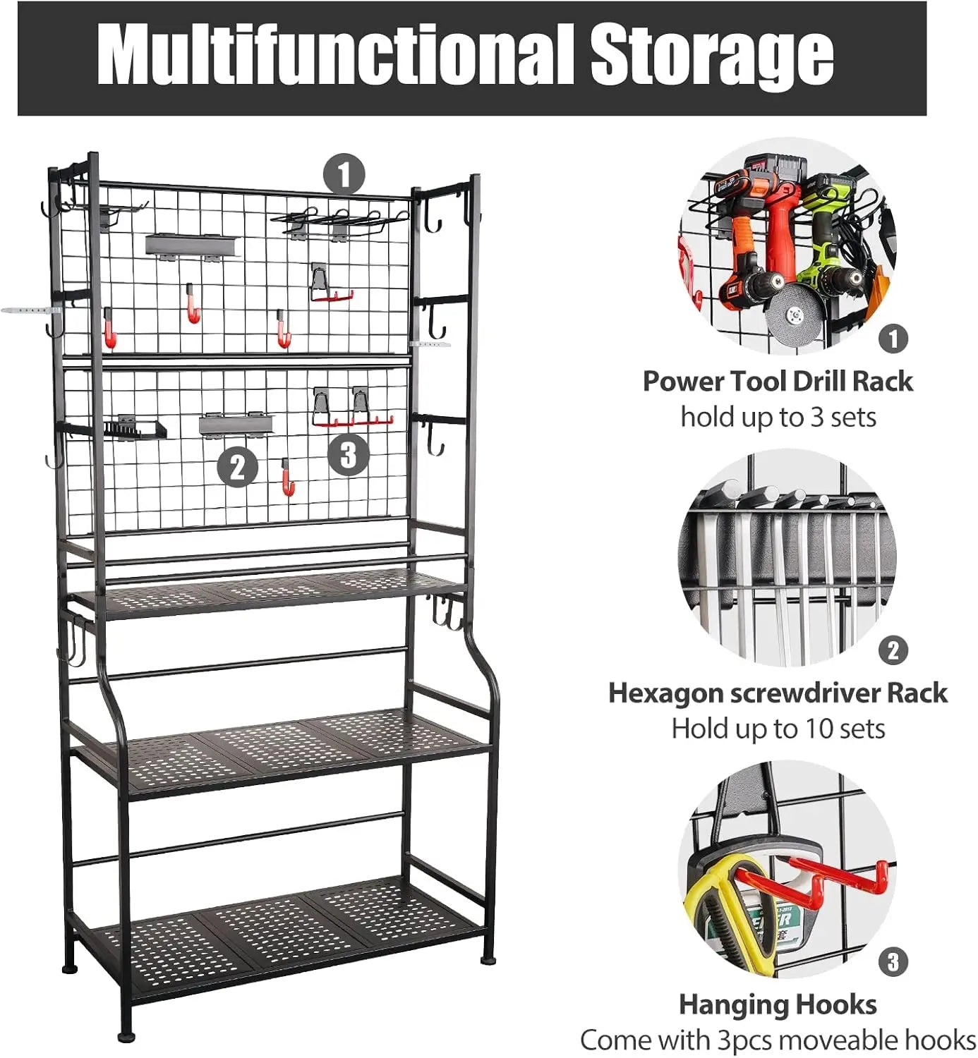 Alloy Steel Tool Storage Organizer,Heavy Duty Tool Holder for Power Tools