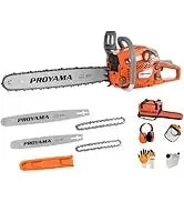 PROYAMA 62CC 2-Cycle Gas Powered Chainsaw, 22 Inch 18 Inch Handheld Cordless Petrol Chain Saw