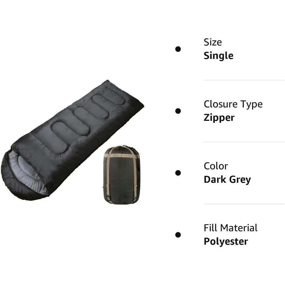 Sleeping Bag 4Seasons Warm Cold Weather Lightweight with Compression Sack Waterproof Sleeping Bag