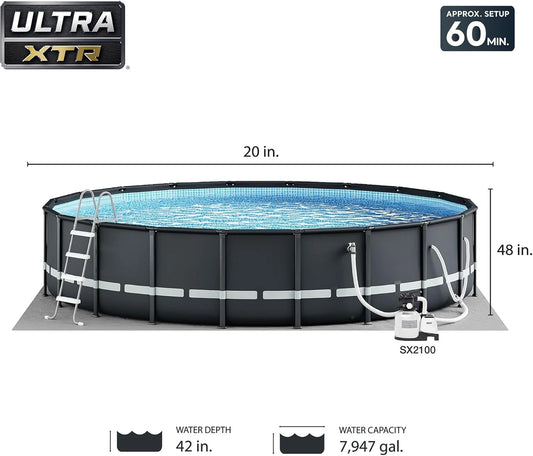 26333EH Ultra XTR Deluxe Above Ground Swimming Pool Set: 20' x 48i" w/2100 GPH Cartridge Sand Filter