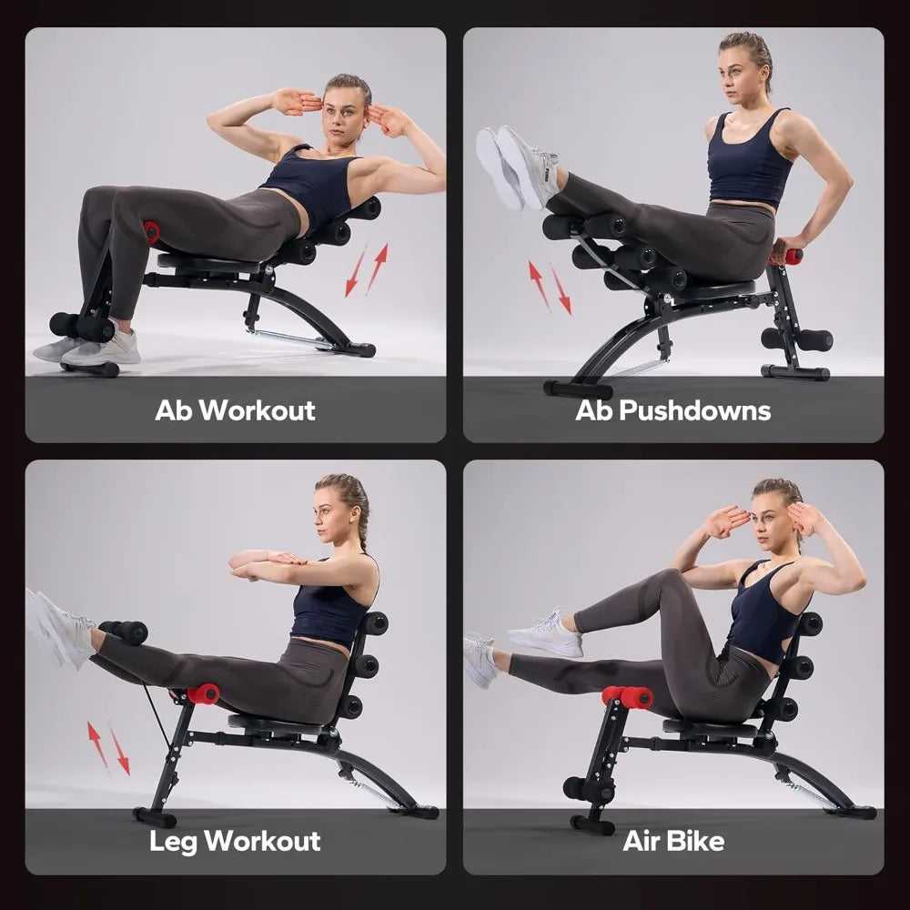 MERACH Multi-Functional Ab Trainer Adjustable Home Gym Workout Bench for Core Strength Training