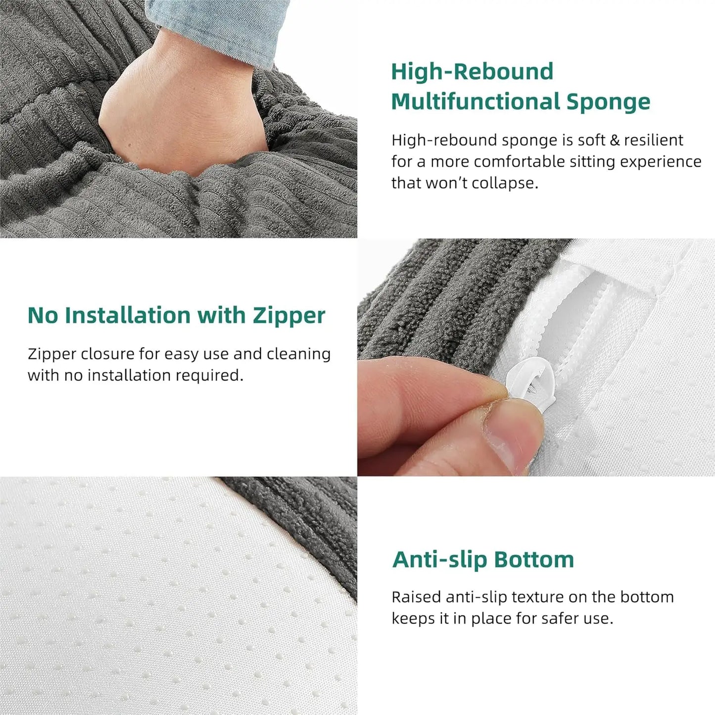 Bean Bag Chairs for Adults, Giant Lazy Floor Sofa with Memory Foam, Comfy Corduroy Fireside Chair