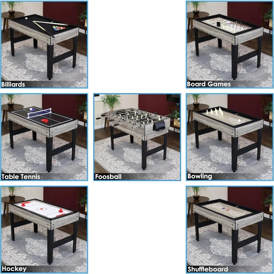 10-in-1 Table/Multi-Game w/Billiards Hockey Foosball Ping Pong Chess Checkers Backgammon Bowling