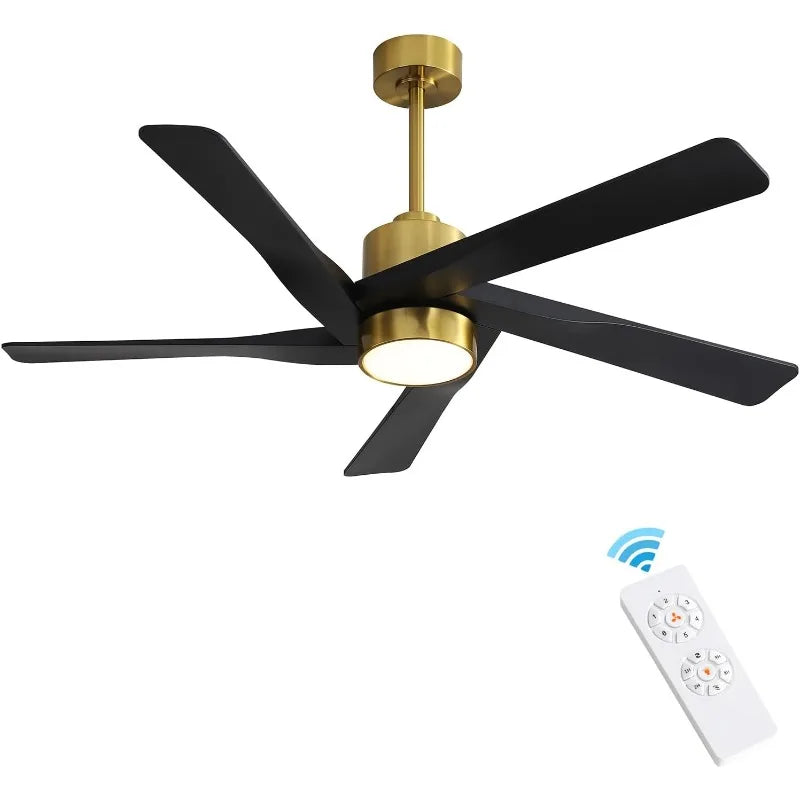 64" ABS DC Ceiling Fan/LED Lights 5 Blade ABS Plastic Ceiling Fan/Remote 6-Speed Reversible DC Motor