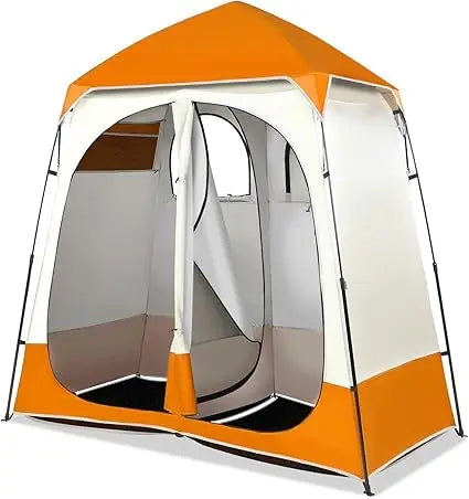 Vingli 2-Room Shower Tent: 7.5ft Pop-Up Shelter with Carry Bag, Ideal for Portable Toilets