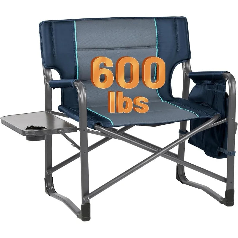 XXL Upgraded Oversized Directors Chairs With Foldable Side Table, Detachable Side Pocket, Heavy Duty