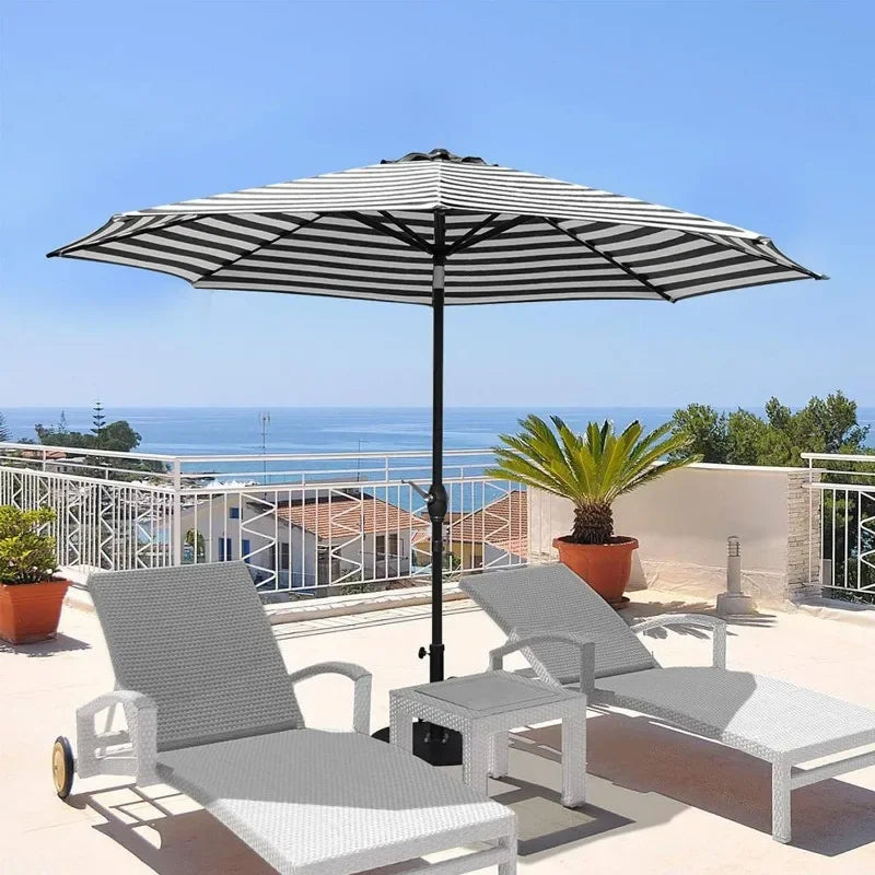 LISM 9FT Patio Umbrella Outdoor Market Table Umbrella w/Push Button Tilt, Crank & 8 Sturdy Ribs