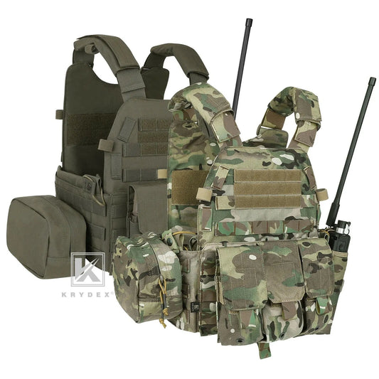 KRYDEX Tactical Body Armor Combat Vest Plate Carrier With Magazine Pouch Protective Waterproof