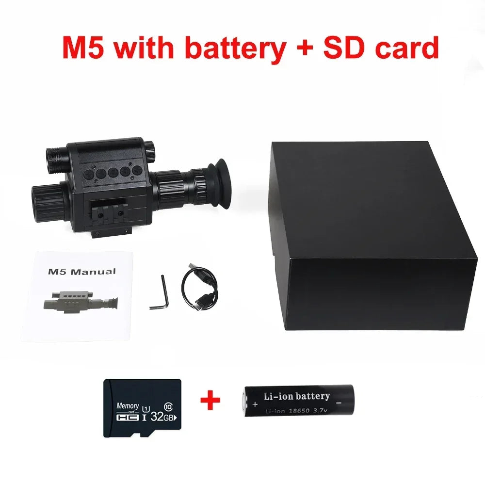 Digital Night Vision Riflescope 940nm IR Scope Sight Monocular 5X Zoom HD 1080P Video Photo 300m
