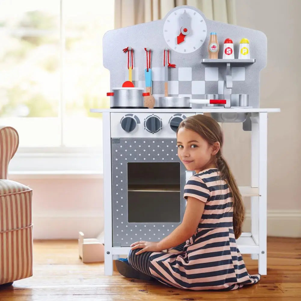 Wooden Kitchen Playset with Sink Oven, Kids Kitchen Play Set, Toddler Cooking Set/Ages 18 Months+