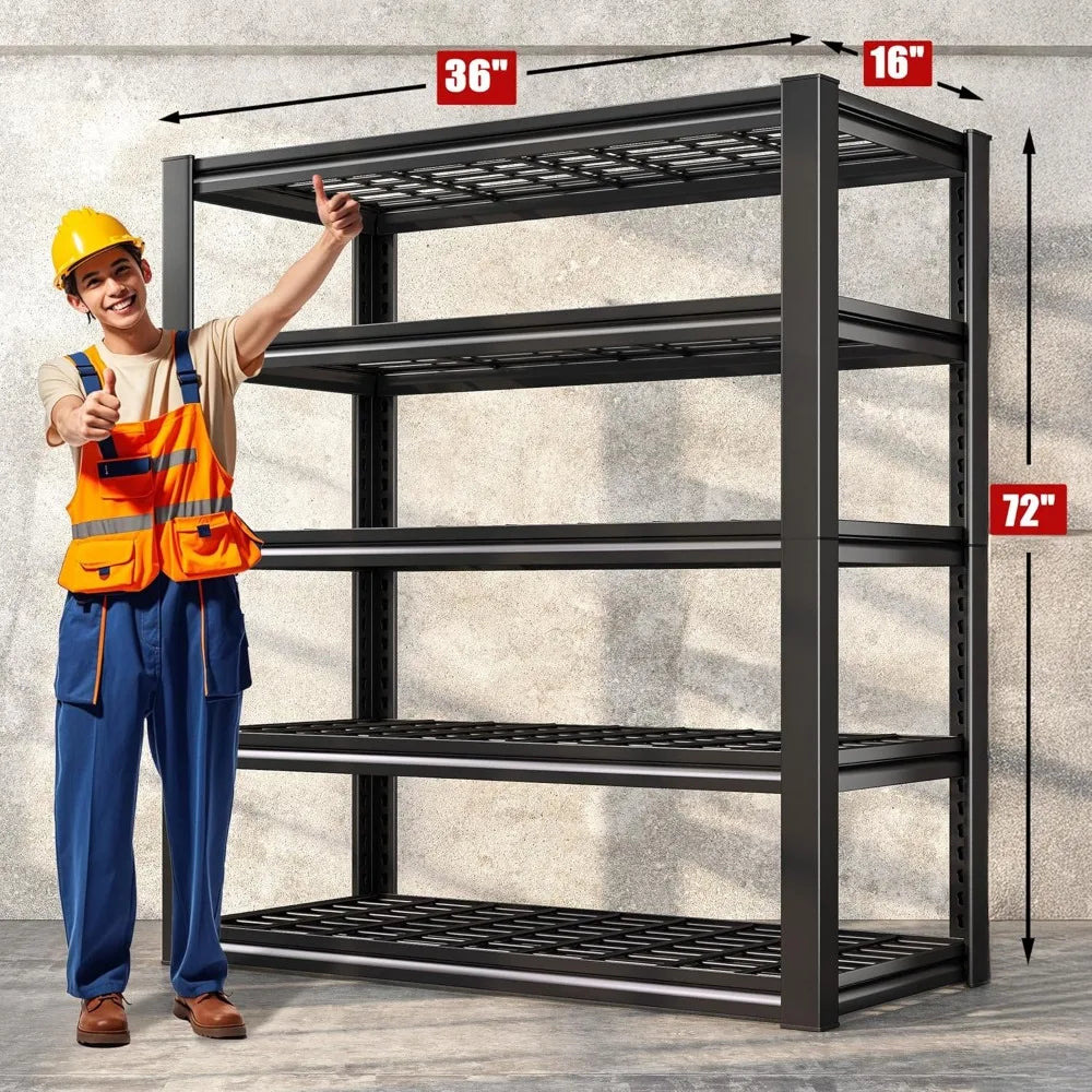 Garage Shelving 3000LBS Storage Shelves Heavy Duty Shelving Adjustable 5-Tier Industrial Metal