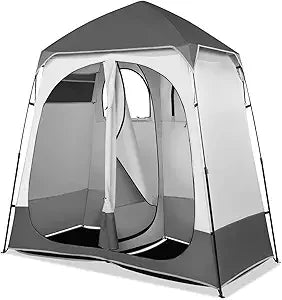 Vingli 2-Room Shower Tent: 7.5ft Pop-Up Shelter with Carry Bag, Ideal for Portable Toilets