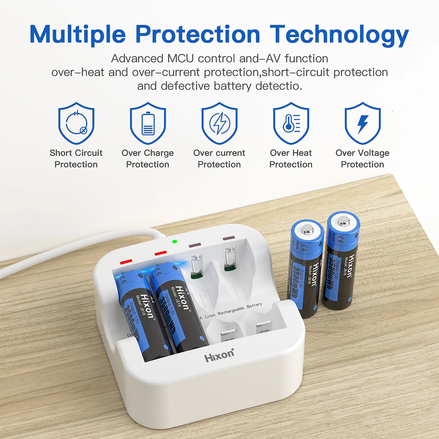 Hixon aa 1.5V Li-ion Rechargeable Battery 3500mWh 1.5V Lithium AA Rechargeable Batteries 1.5v AA