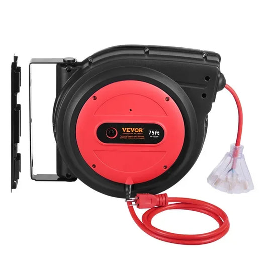 Retractable Extension Cord Power Cord 75FT 14AWG/3C SJTOW