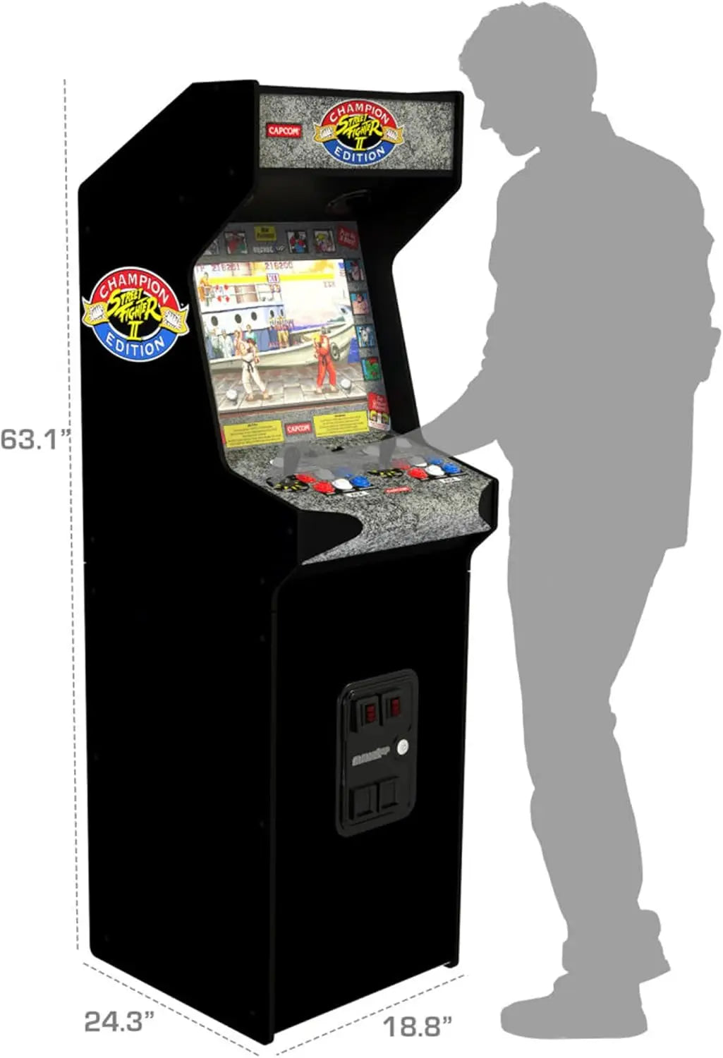 Street Fighter II CE HS 5 Deluxe Arcade/Compact 5' Tall Stand Up Cabinet w/14 Classic Games and 17"