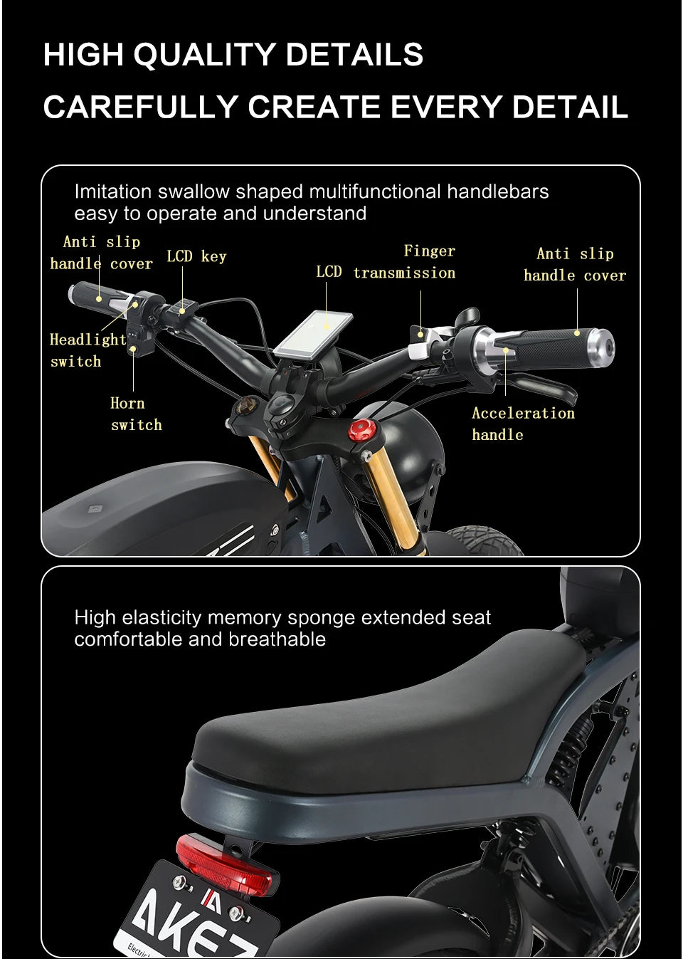 US Stock 1500w 48V Fat Tire Electric Bike Motorcycle Adults Off Road All-Terrain Bikes