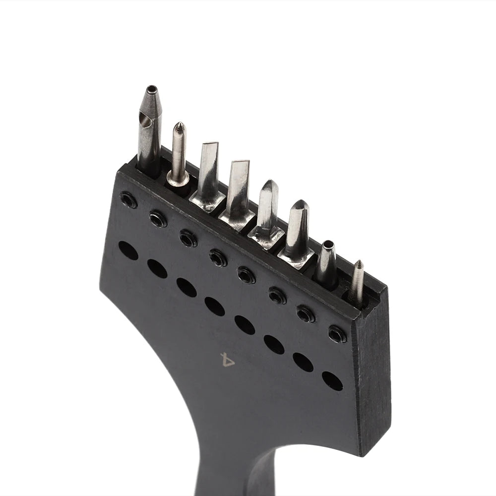 WUTA 3G Leather Punches Head Pricking Iron Removable Diamond Olive Round Hole French Style