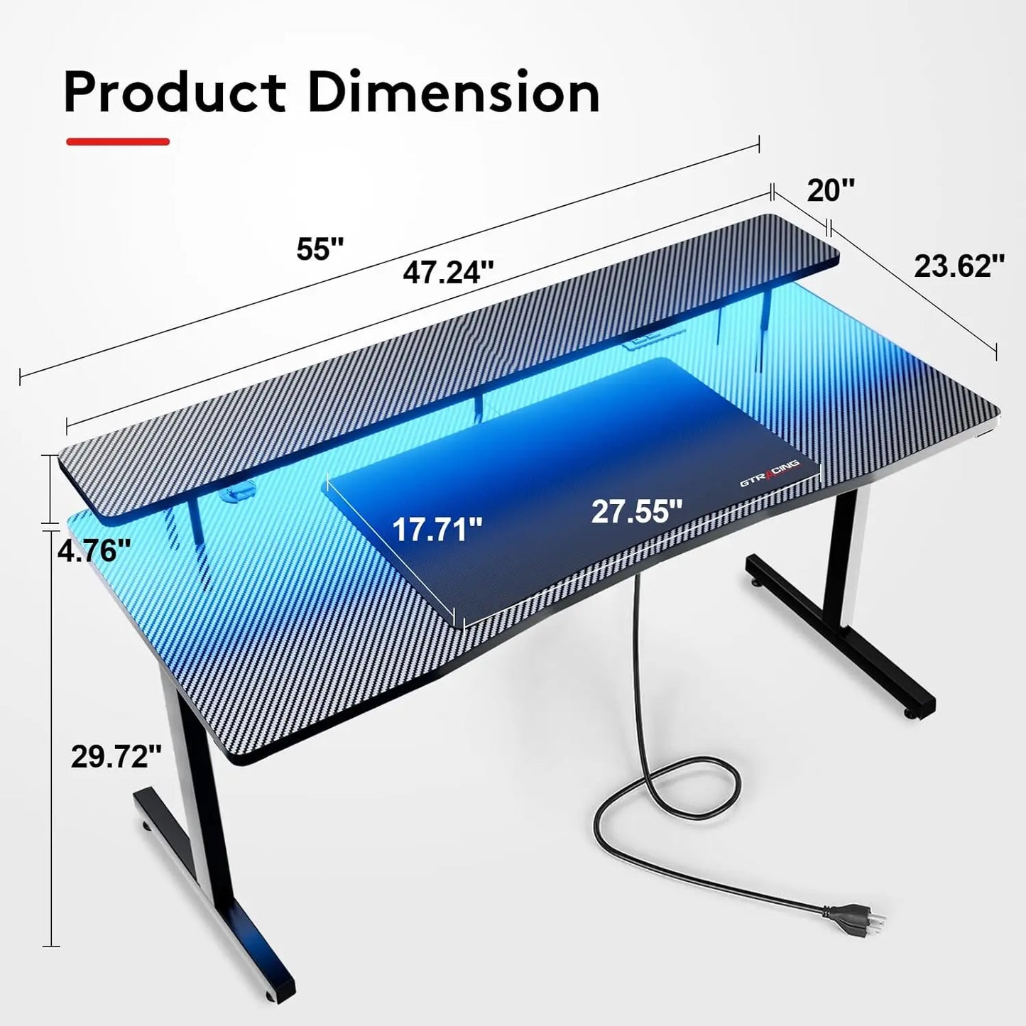 GTRACING GTP210 Gaming Desk, RGB