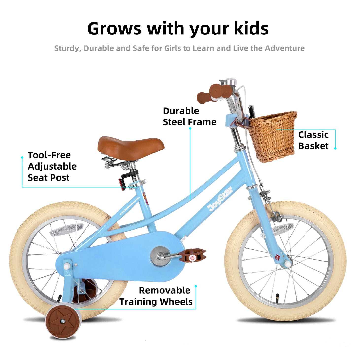 Girls Bike/2-12 Years Kids, 12" 14" 16"/Training Wheels, Basket, chain guard,20" Kickstand, Pink