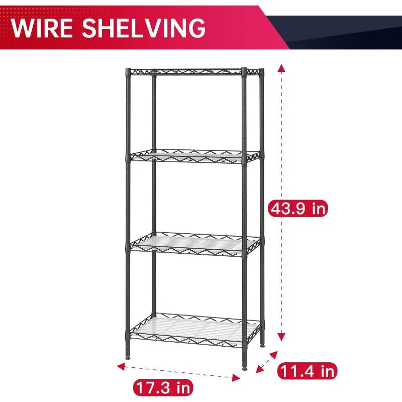 Storage Shelves 2100Lbs Capacity, 6-Shelf on Casters 48" L×18" W×72" H Commercial Wire Shelving Unit