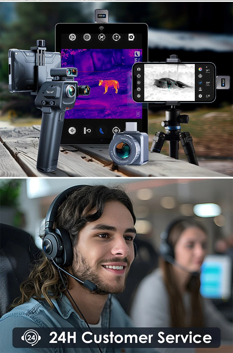 50Hz X2 Night Vision to Hunt 15X Zoom Thermal Monocular Imaging Camera Binocular/Thermal Master