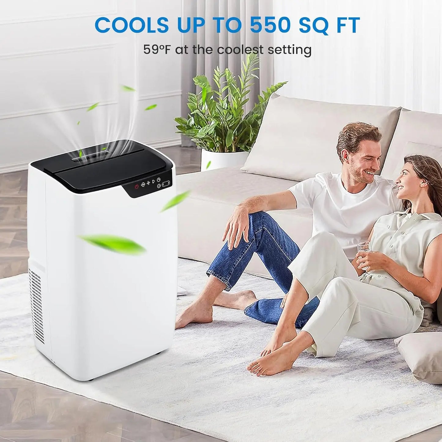 12000 BTU Portable Air Conditioners/550 sq.ft, 3-IN-1 Free Standing Quiet Cooling Portable AC Unit