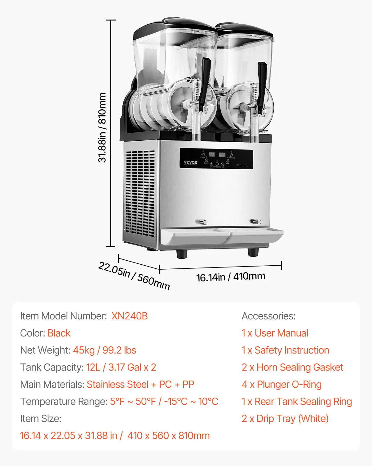 SucceBuy 3-36L Commercial Slushy Machine 1-3 Tanks Stainless Steel Margarita Smoothie Frozen Drink
