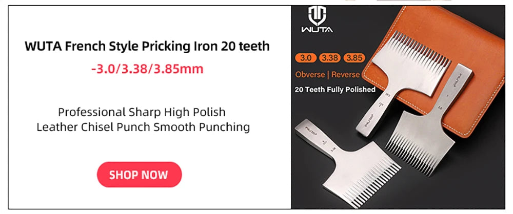 WUTA 1pc High Quality Sharp Leather Chisel French Style Pricking Iron /Polish-2.7/3.0/3.38/3.85mm