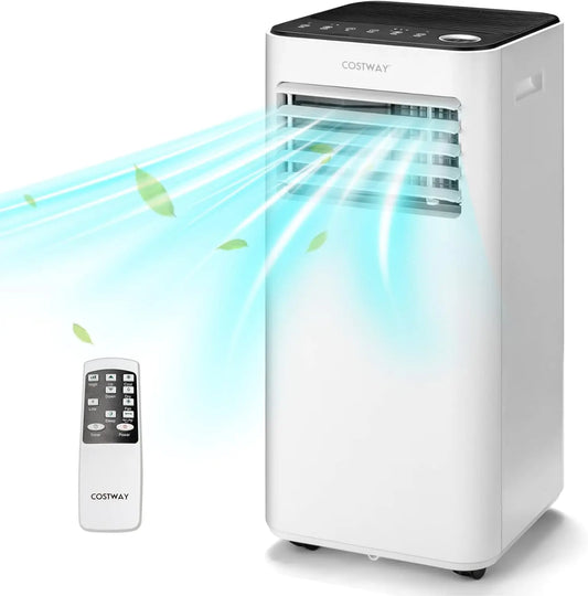 10000 BTU Portable Air Conditioner, w/Fan & Dehumidifier Mode, Quiet AC Unit, 2 Speeds, 24H Timer