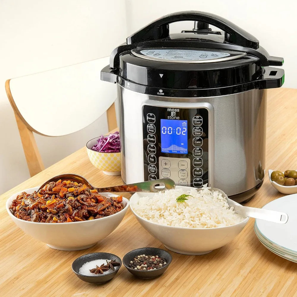 Moss & Stone Electric Pressure Cooker with Large LCD Display, Multi-Use 6 Quart Electric Pot