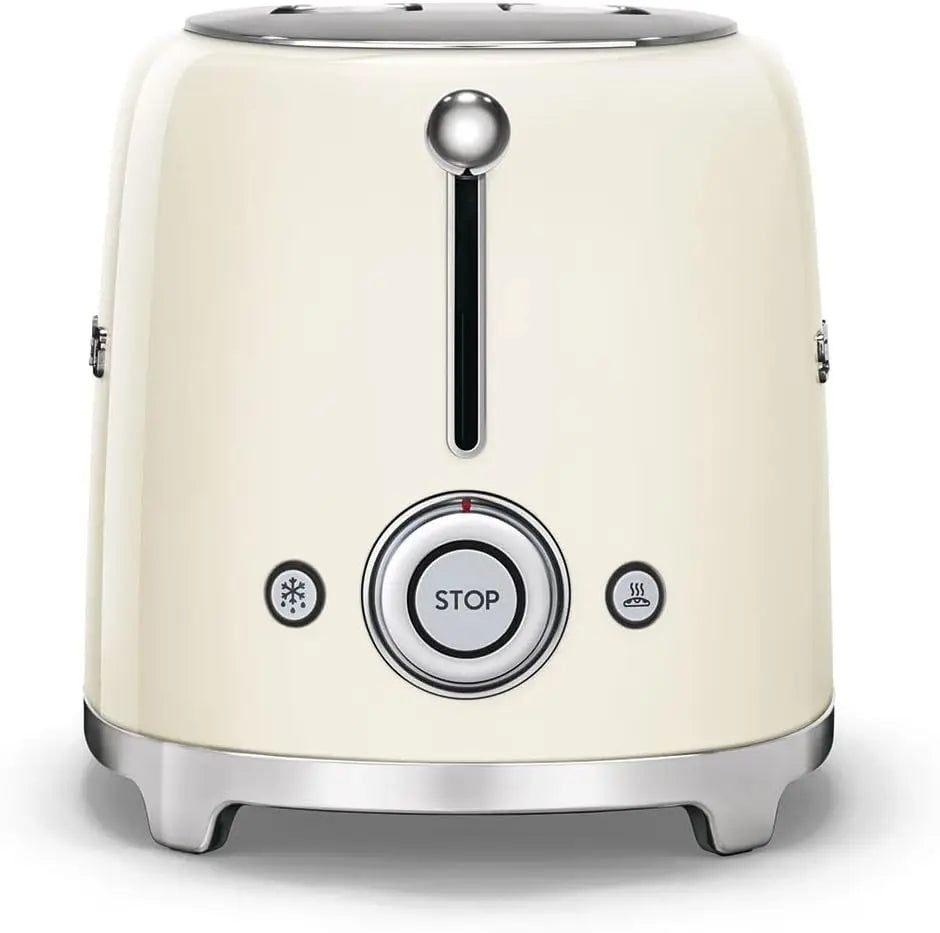 Slice Toaster with 6 Presets and Defrost Function and Removable Crumb Tray (Cream)